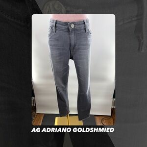 EUC AG Adriano Goldshmied Grey Skinny Raw Hem Jeans
